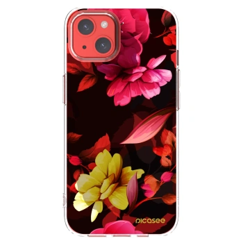 Picasee silikonski prozorni ovitek za Apple iPhone 13 - Dark Peonny