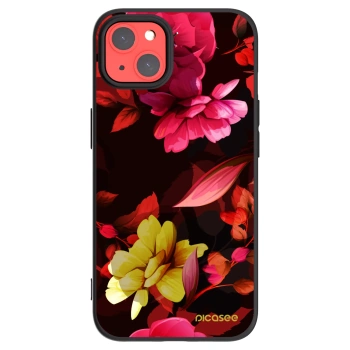 Picasee silikonski črni ovitek za Apple iPhone 13 - Dark Peonny