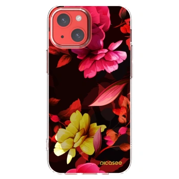 Picasee silikonski prozorni ovitek za Apple iPhone 13 mini - Dark Peonny