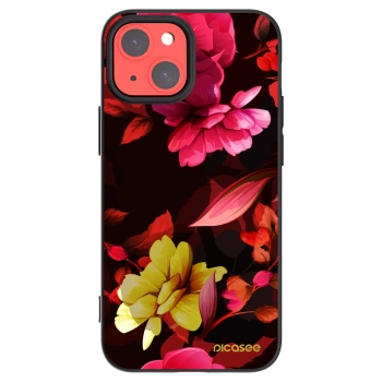 Picasee silikonski črni ovitek za Apple iPhone 13 mini - Dark Peonny