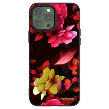 Picasee silikonski črni ovitek za Apple iPhone 13 Pro Max - Dark Peonny