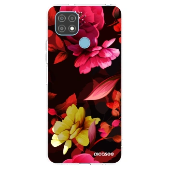 Picasee silikonski prozorni ovitek za Realme C21 - Dark Peonny