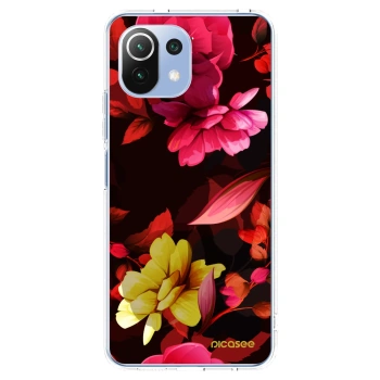 Picasee silikonski prozorni ovitek za Xiaomi 11 Lite 5G NE - Dark Peonny