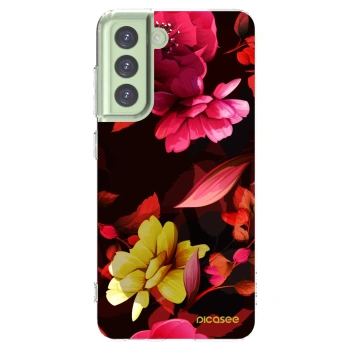 Picasee silikonski prozorni ovitek za Samsung Galaxy S21 FE 5G - Dark Peonny