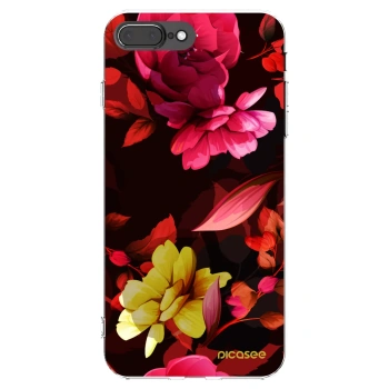 Picasee silikonski prozorni ovitek za Apple iPhone 8 Plus - Dark Peonny