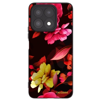 Picasee silikonski črni ovitek za Honor X8a - Dark Peonny
