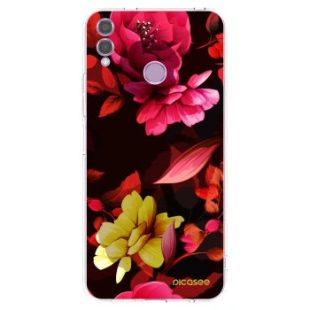 Picasee silikonski prozorni ovitek za Honor 8X - Dark Peonny