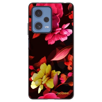Picasee silikonski črni ovitek za Xiaomi Redmi Note 12 Pro 5G - Dark Peonny