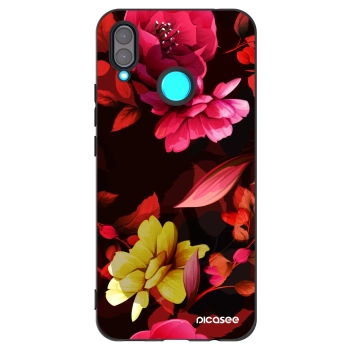 Picasee silikonski črni ovitek za Huawei Nova 3 - Dark Peonny