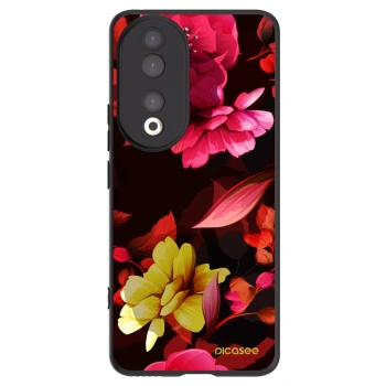 Picasee silikonski črni ovitek za Honor 90 5G - Dark Peonny