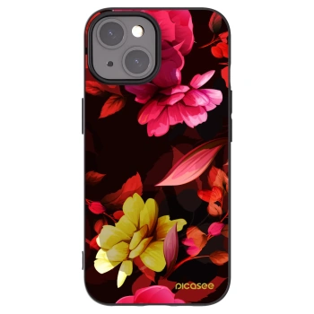 Picasee silikonski črni ovitek za Apple iPhone 15 - Dark Peonny