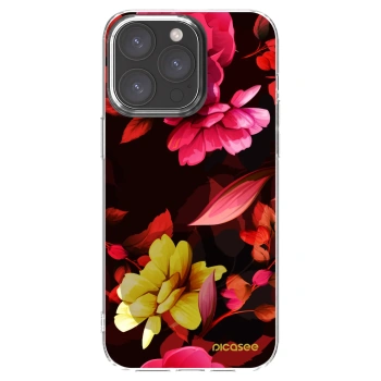 Picasee silikonski prozorni ovitek za Apple iPhone 15 Pro Max - Dark Peonny