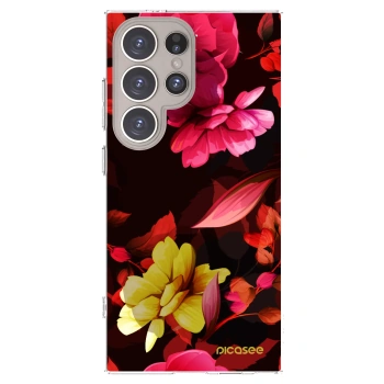 Picasee silikonski prozorni ovitek za Samsung Galaxy S24 Ultra S928B 5G - Dark Peonny