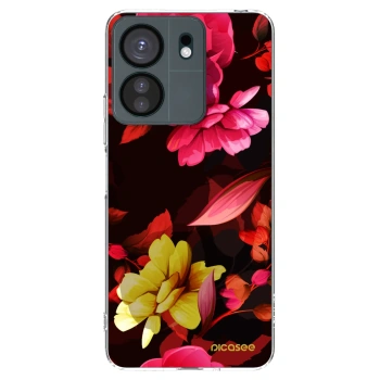 Picasee silikonski prozorni ovitek za Xiaomi Redmi 13C 4G - Dark Peonny