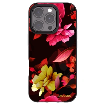 Picasee silikonski črni ovitek za Apple iPhone 16 Pro - Dark Peonny