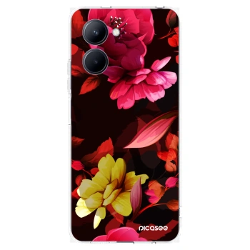 Picasee silikonski prozorni ovitek za Realme C33 (2023) - Dark Peonny