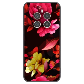 Picasee silikonski črni ovitek za Realme 12 Pro 5G - Dark Peonny