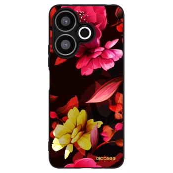 Picasee silikonski črni ovitek za Xiaomi Redmi 13 4G - Dark Peonny