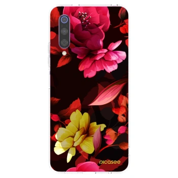 Picasee silikonski prozorni ovitek za Xiaomi Mi 9 - Dark Peonny