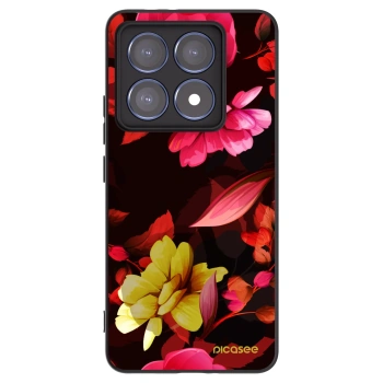 Picasee silikonski črni ovitek za Xiaomi 14T Pro - Dark Peonny