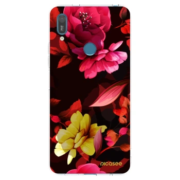 Picasee silikonski prozorni ovitek za Huawei Y7 2019 - Dark Peonny