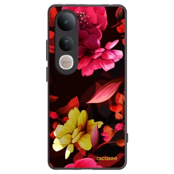 Picasee silikonski črni ovitek za Vivo V50 Lite 5G - Dark Peonny