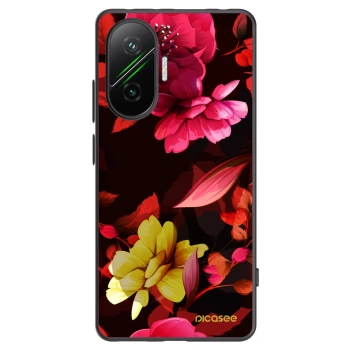 Picasee silikonski črni ovitek za Xiaomi Poco F7 Pro 5G - Dark Peonny