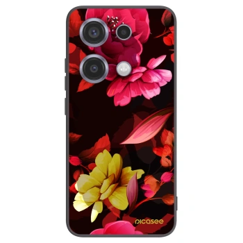 Picasee silikonski črni ovitek za Xiaomi Redmi Note 14S - Dark Peonny