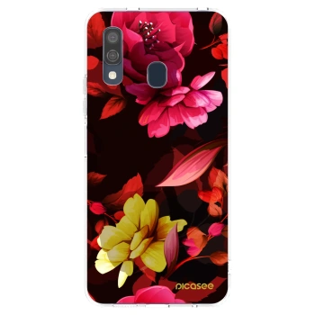 Picasee silikonski prozorni ovitek za Samsung Galaxy A40 A405F - Dark Peonny