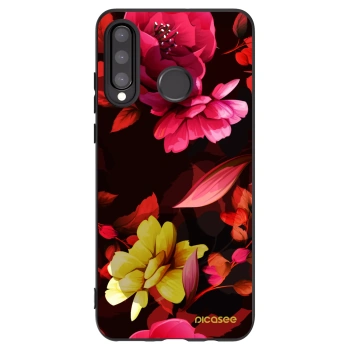 Picasee silikonski črni ovitek za Huawei P30 Lite - Dark Peonny