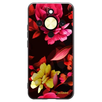Picasee silikonski črni ovitek za Honor Magic8 Lite 5G - Dark Peonny