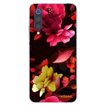 Picasee silikonski prozorni ovitek za Xiaomi Mi 9 SE - Dark Peonny