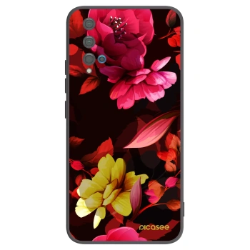 Picasee silikonski črni ovitek za Huawei Nova 5T - Dark Peonny