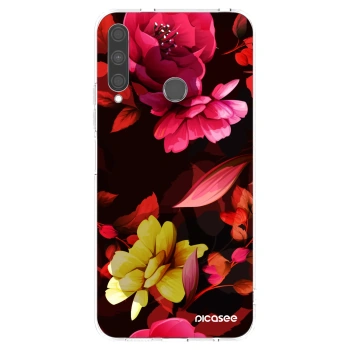 Picasee silikonski prozorni ovitek za Huawei P40 Lite E - Dark Peonny
