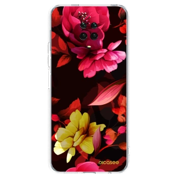 Picasee silikonski prozorni ovitek za Xiaomi Redmi Note 9 Pro - Dark Peonny