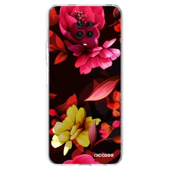 Picasee silikonski prozorni ovitek za Xiaomi Redmi Note 9S - Dark Peonny