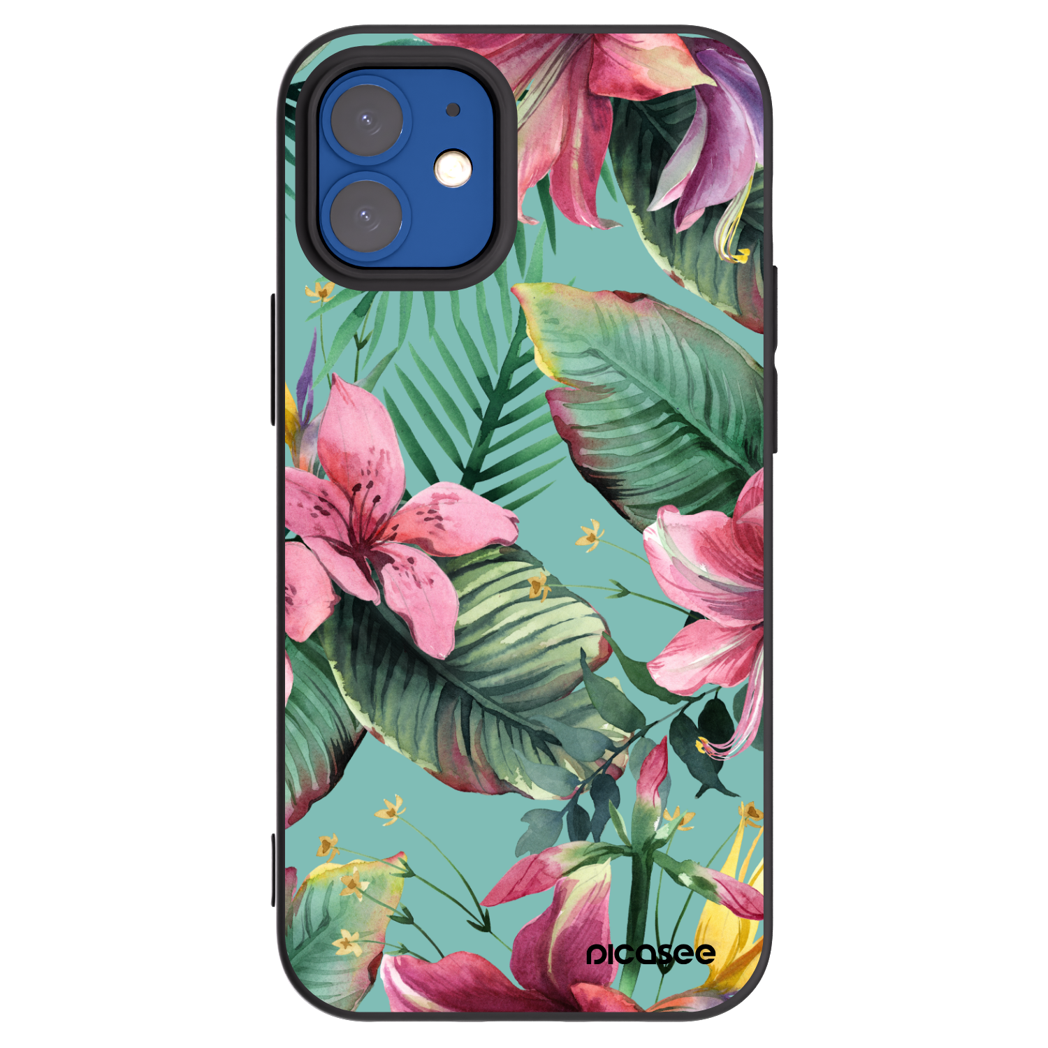 Picasee silikonski črni ovitek za Apple iPhone 12 mini - Hawaii