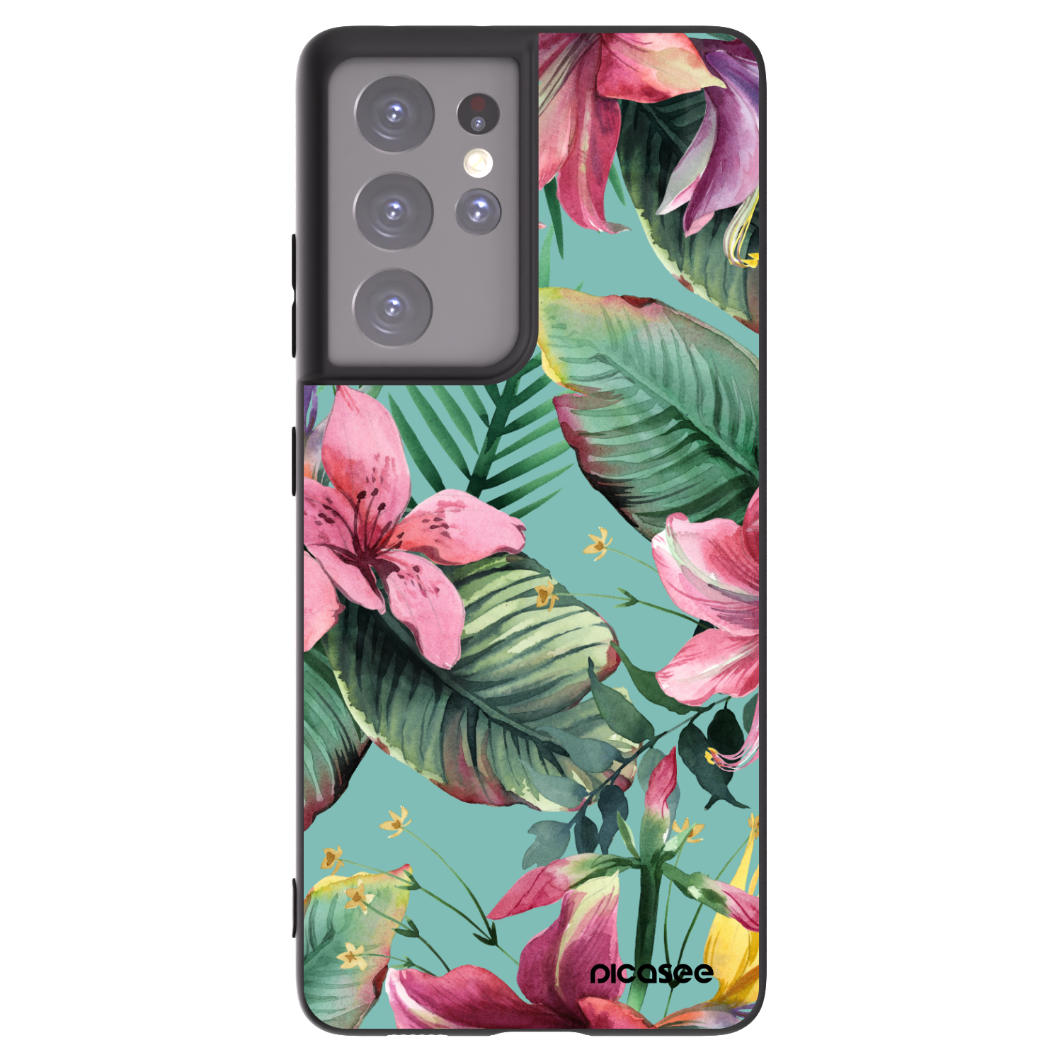 Picasee silikonski črni ovitek za Samsung Galaxy S21 Ultra 5G G998B - Hawaii