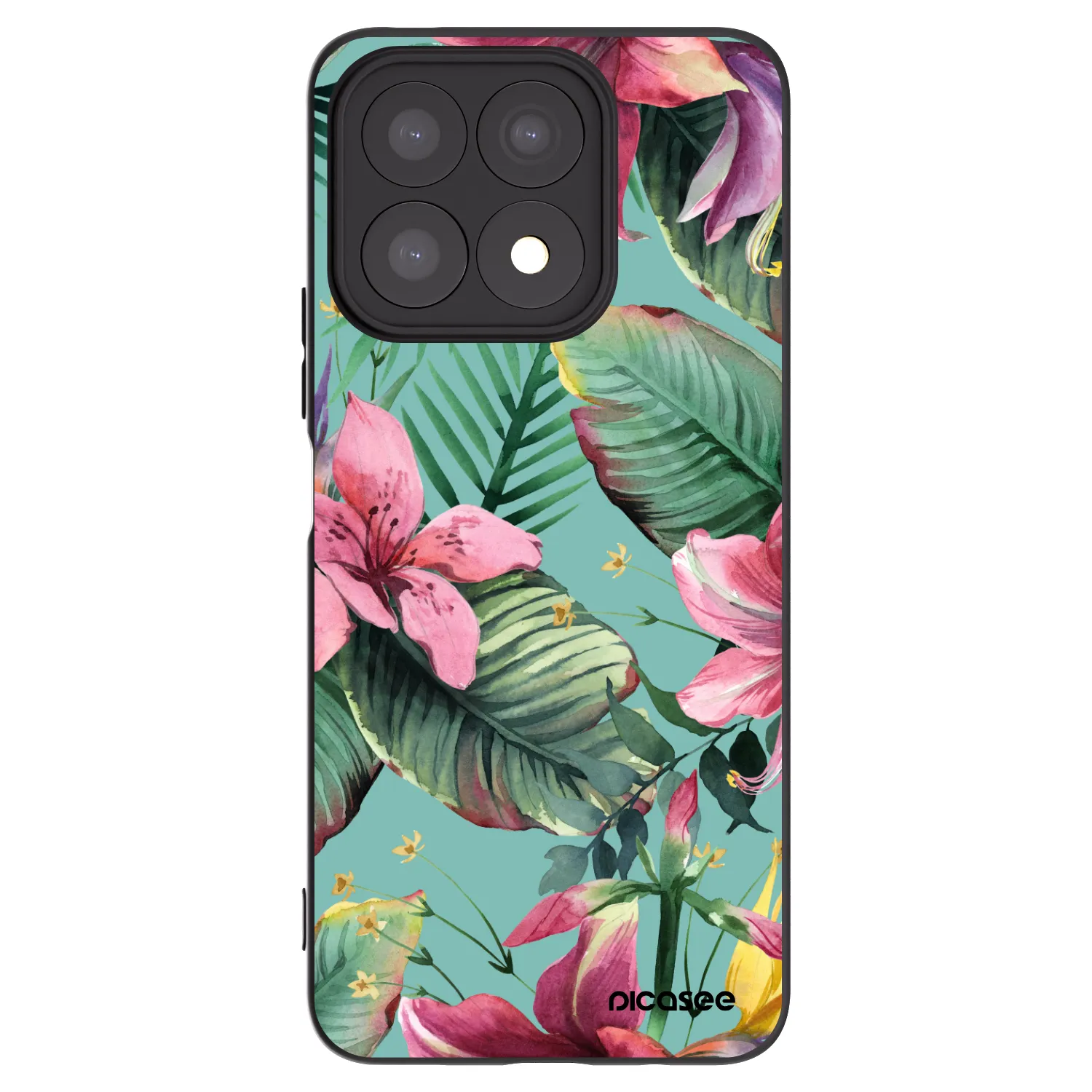 Picasee silikonski črni ovitek za Honor X8a - Hawaii