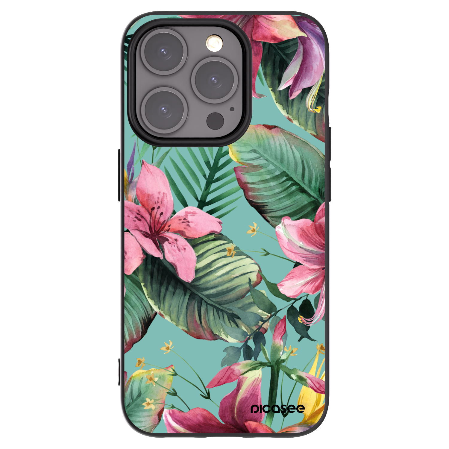 Picasee silikonski črni ovitek za Apple iPhone 15 Pro - Hawaii