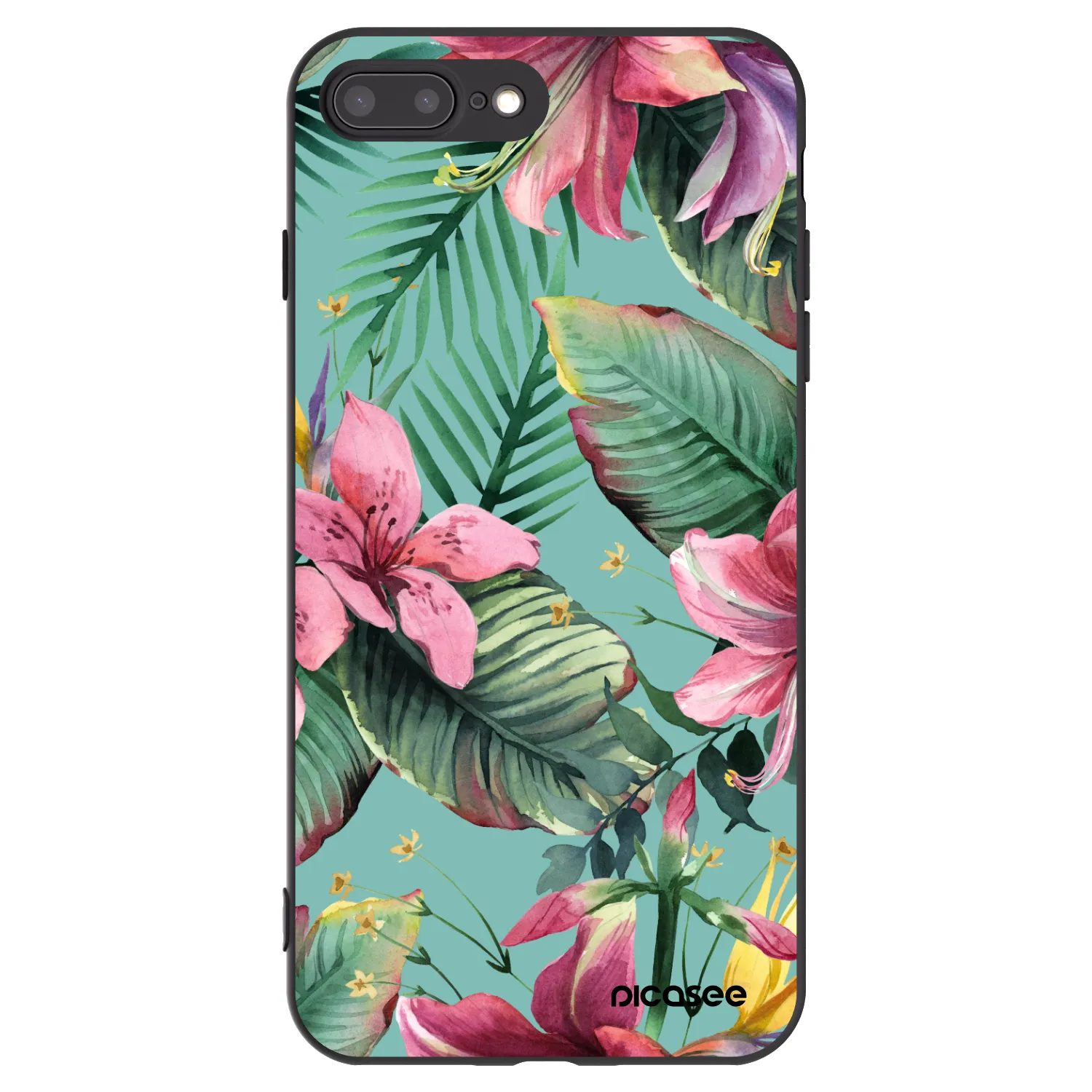 Picasee silikonski črni ovitek za Apple iPhone 7 Plus - Hawaii