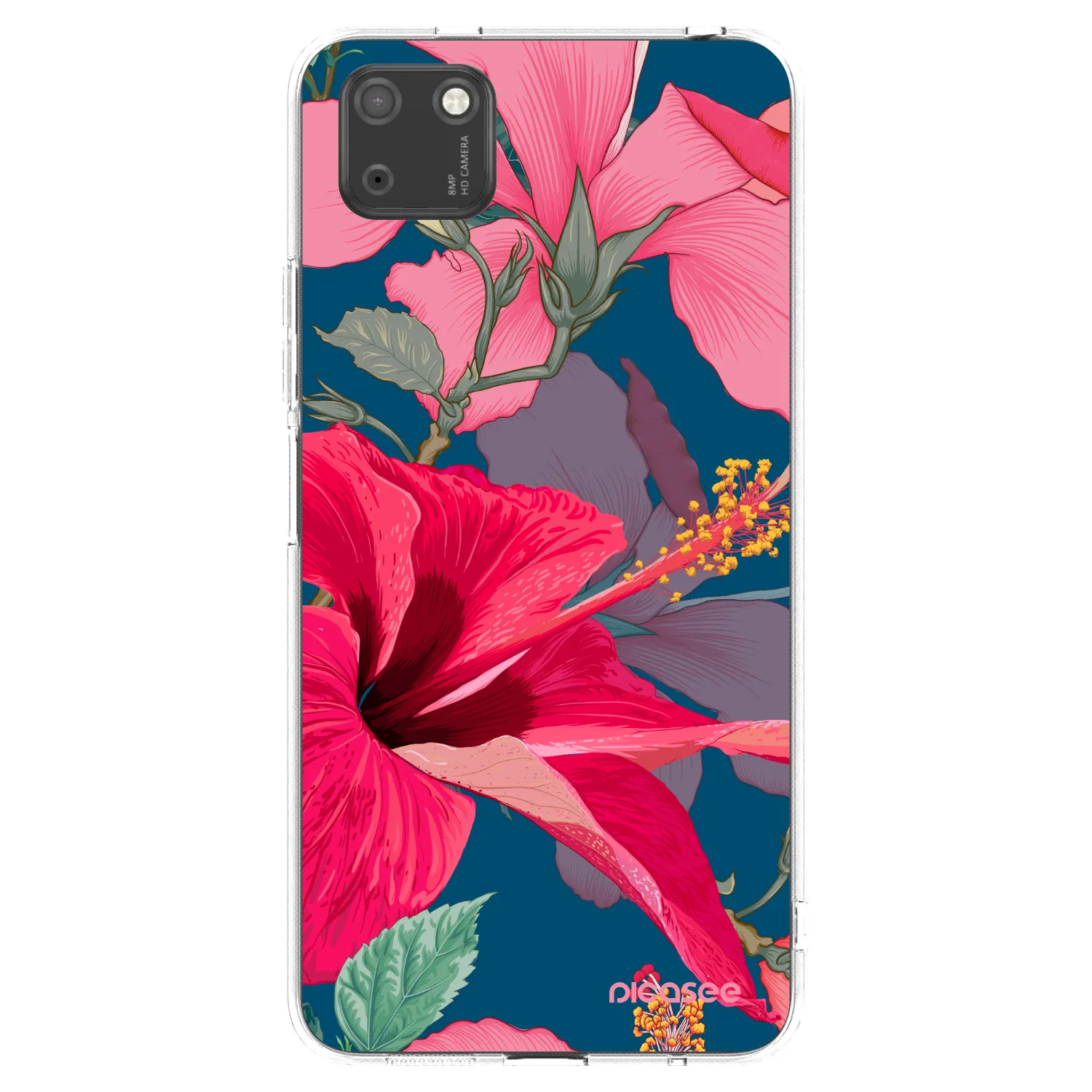 Picasee silikonski prozorni ovitek za Huawei Y5P - Hibiscus