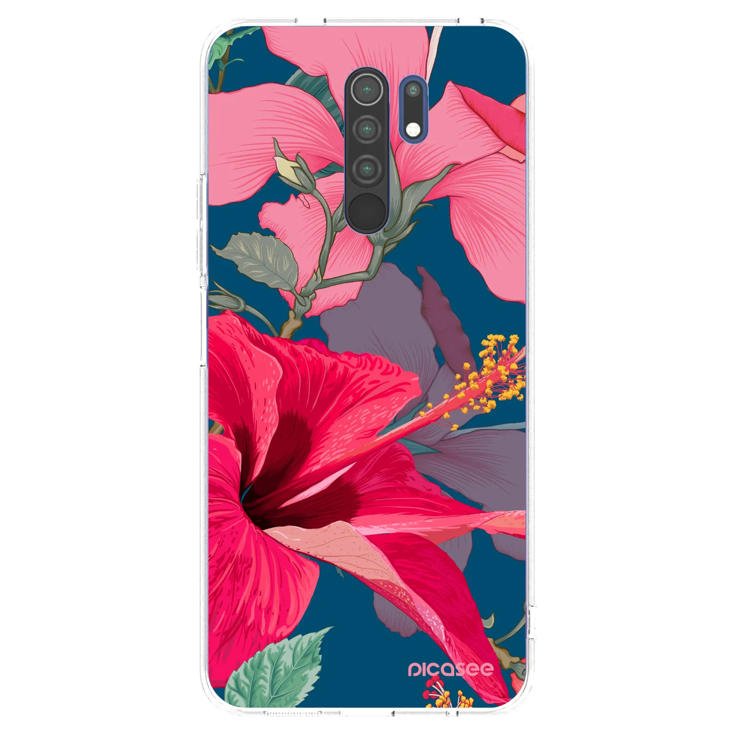 Picasee silikonski prozorni ovitek za Xiaomi Redmi 9 - Hibiscus