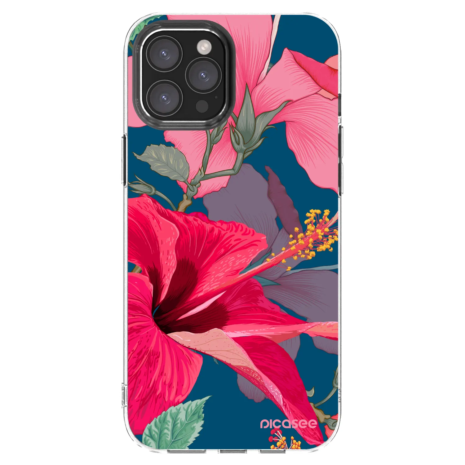 Picasee silikonski prozorni ovitek za Apple iPhone 12 Pro Max - Hibiscus