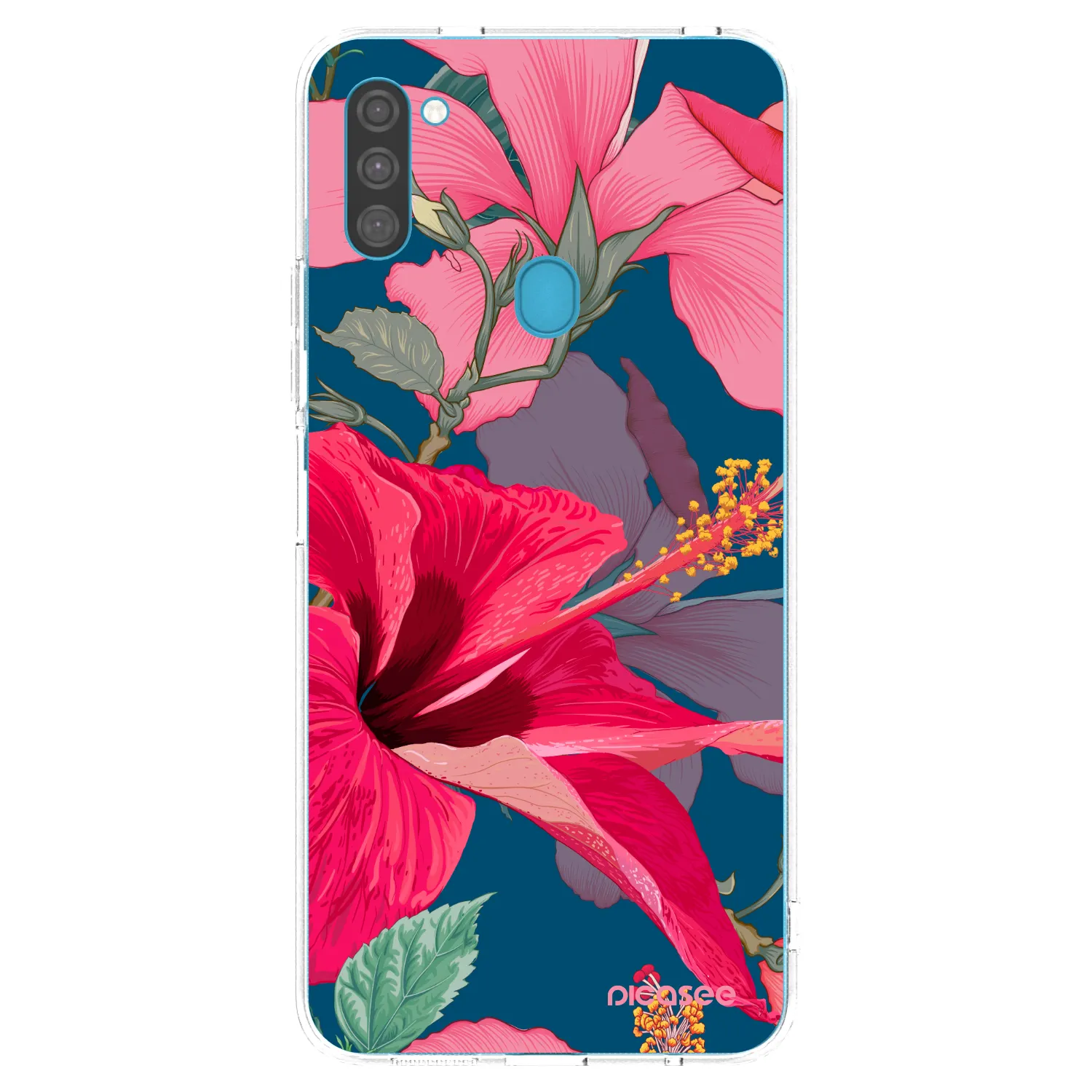 Picasee silikonski prozorni ovitek za Samsung Galaxy M11 - Hibiscus