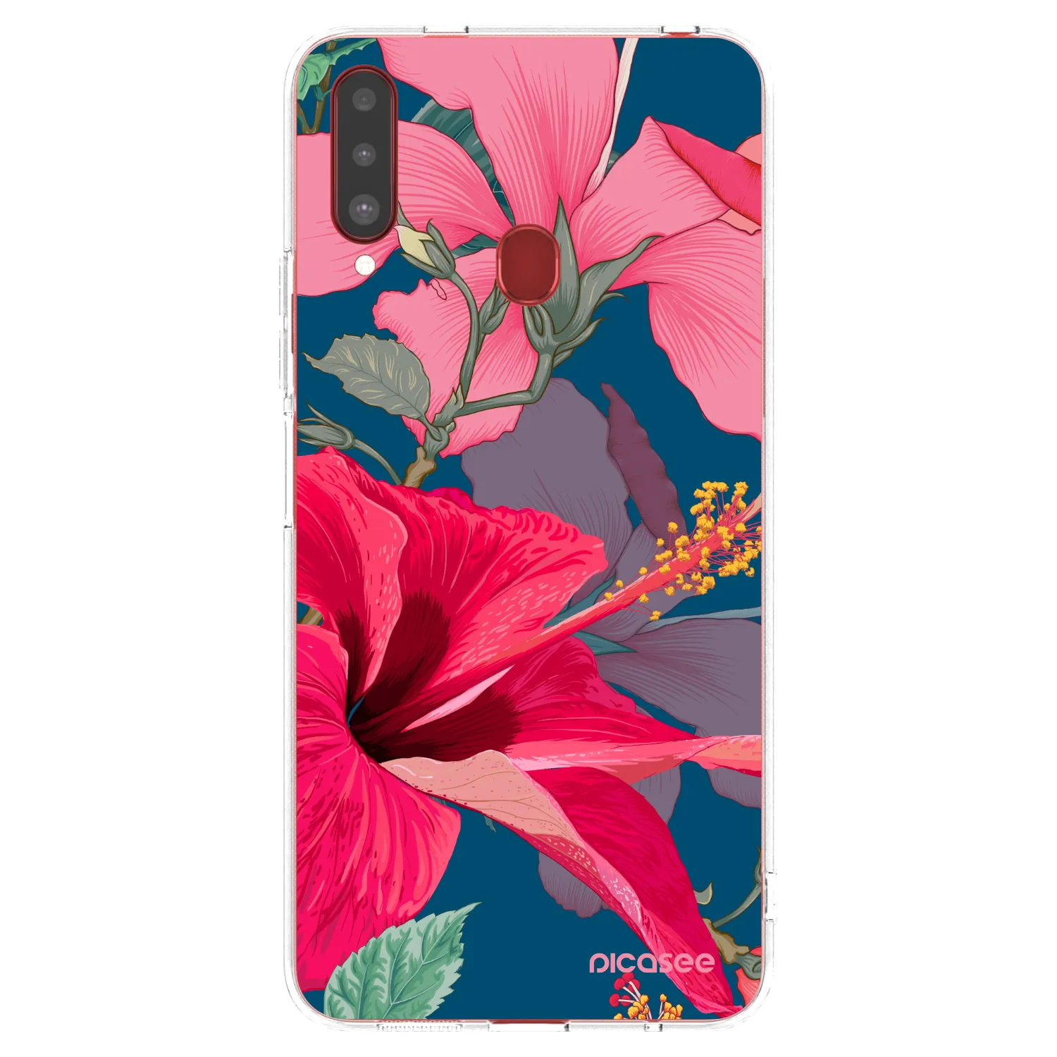 Picasee silikonski prozorni ovitek za Samsung Galaxy A20s - Hibiscus