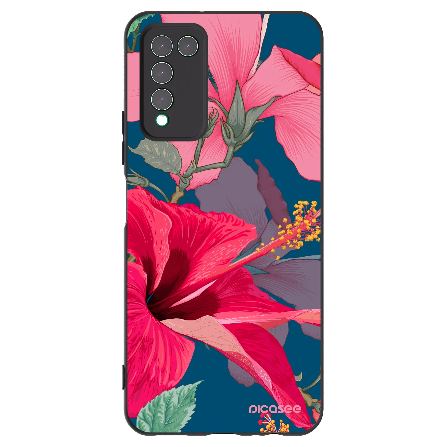 Picasee silikonski črni ovitek za Honor 10X Lite - Hibiscus