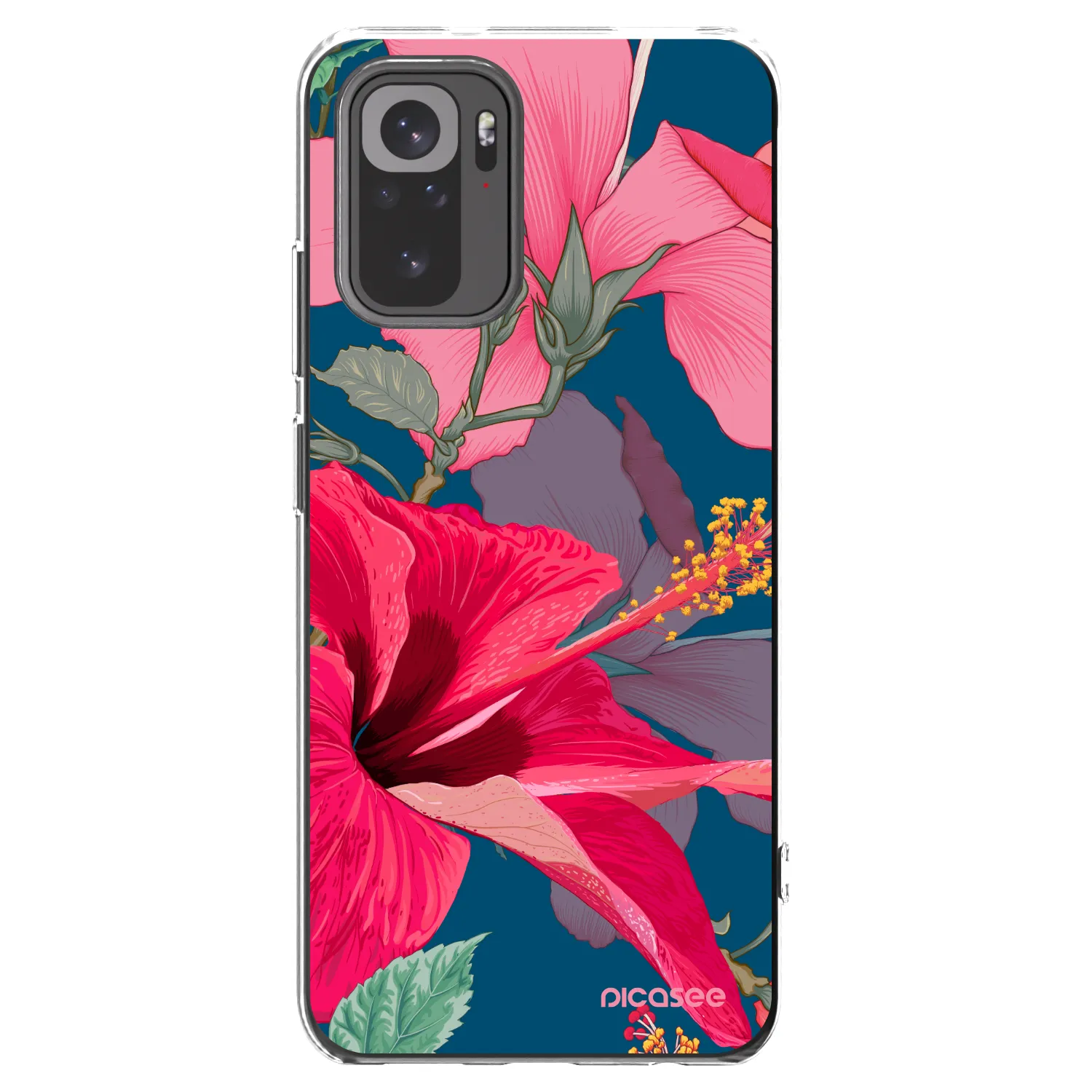 Picasee silikonski prozorni ovitek za Xiaomi Redmi Note 10 - Hibiscus