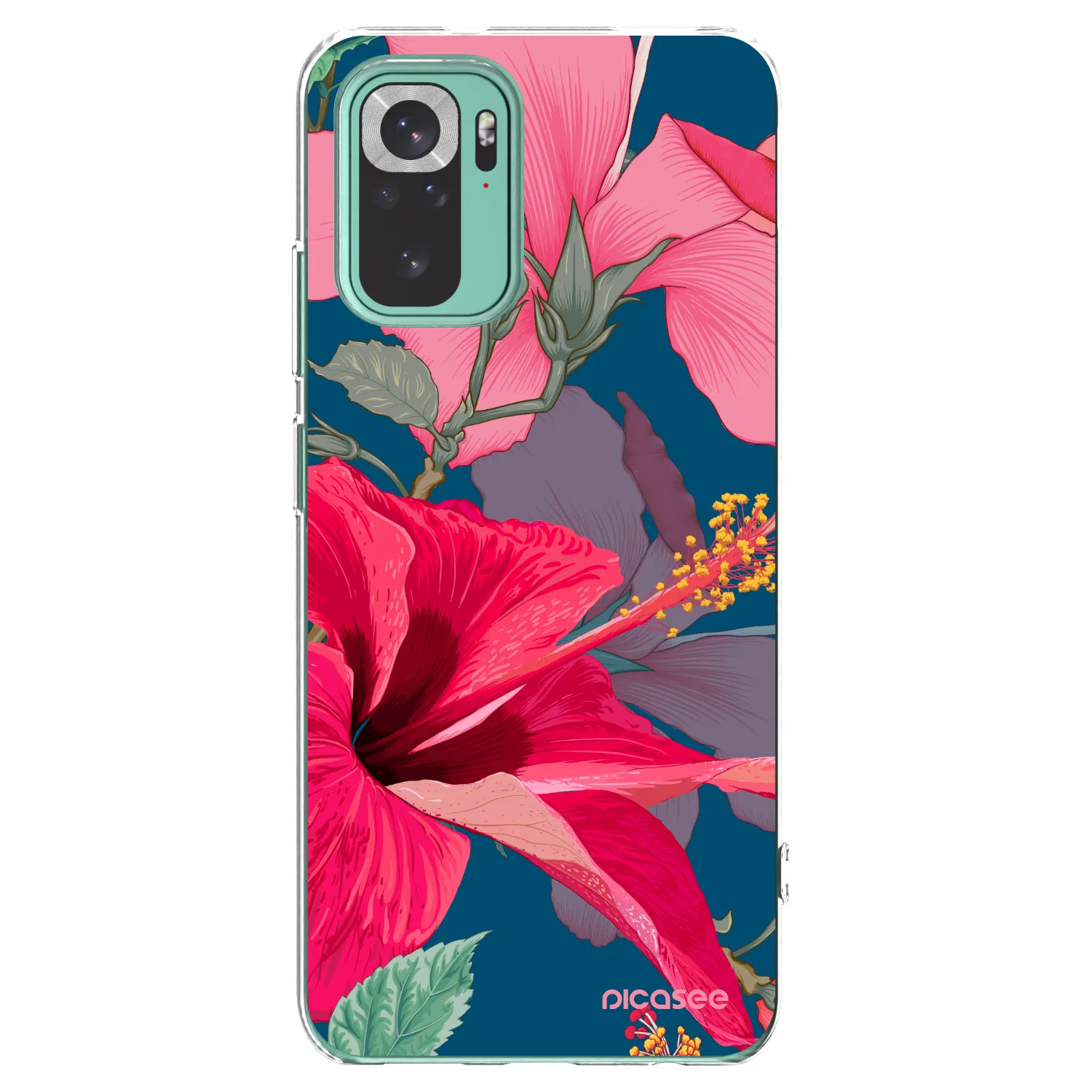 Picasee silikonski prozorni ovitek za Xiaomi Redmi Note 10 Pro - Hibiscus