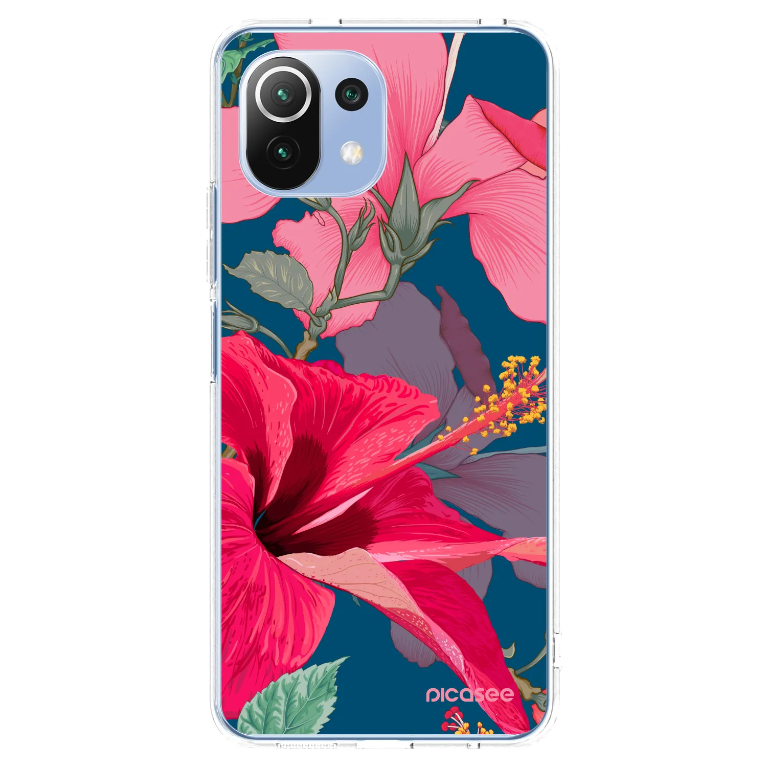 Picasee silikonski prozorni ovitek za Xiaomi Mi 11 Lite - Hibiscus